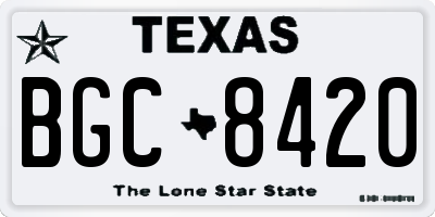 TX license plate BGC8420