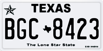 TX license plate BGC8423