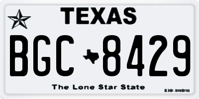 TX license plate BGC8429