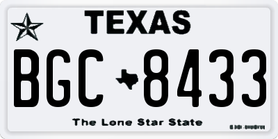 TX license plate BGC8433