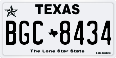 TX license plate BGC8434