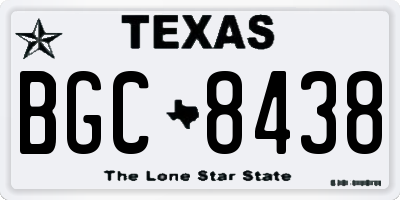 TX license plate BGC8438