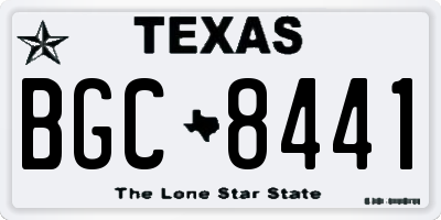 TX license plate BGC8441