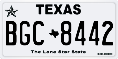 TX license plate BGC8442