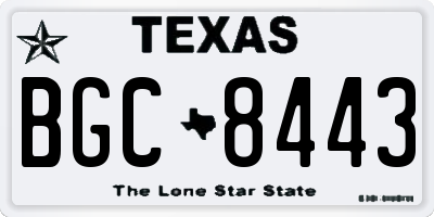 TX license plate BGC8443