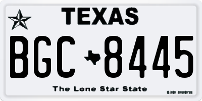 TX license plate BGC8445
