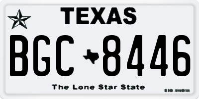 TX license plate BGC8446