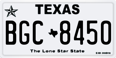 TX license plate BGC8450