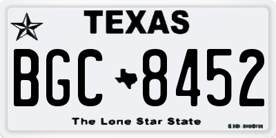 TX license plate BGC8452