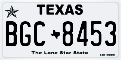 TX license plate BGC8453