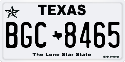 TX license plate BGC8465