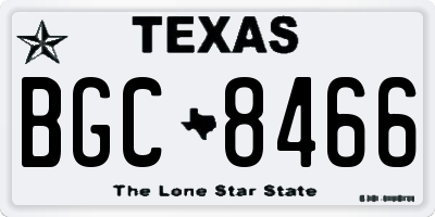 TX license plate BGC8466