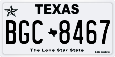 TX license plate BGC8467