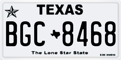 TX license plate BGC8468