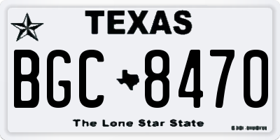 TX license plate BGC8470