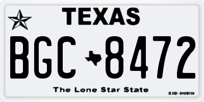 TX license plate BGC8472
