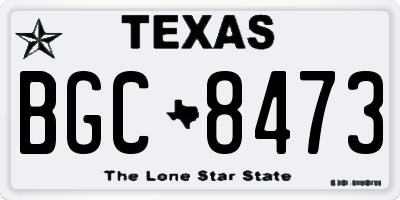 TX license plate BGC8473