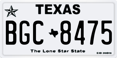 TX license plate BGC8475