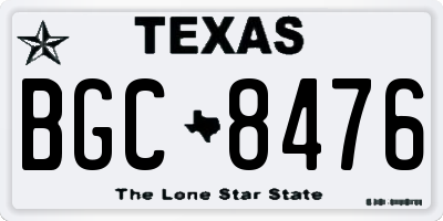 TX license plate BGC8476