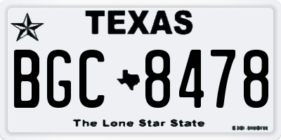 TX license plate BGC8478