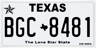 TX license plate BGC8481