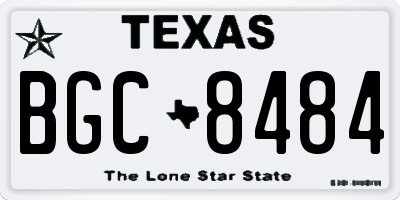 TX license plate BGC8484