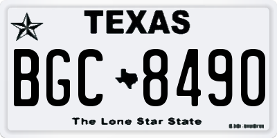TX license plate BGC8490