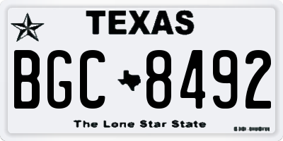 TX license plate BGC8492