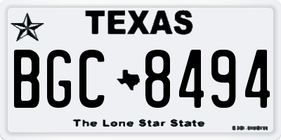 TX license plate BGC8494