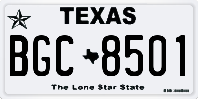 TX license plate BGC8501