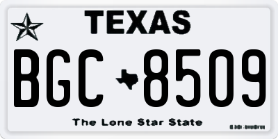 TX license plate BGC8509