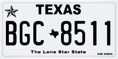 TX license plate BGC8511