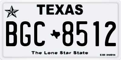 TX license plate BGC8512