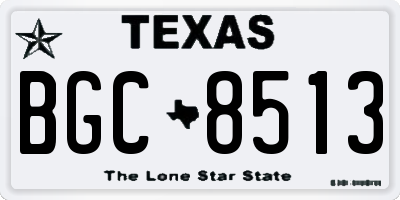 TX license plate BGC8513