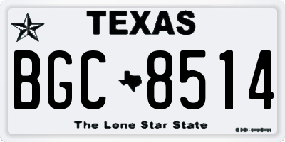 TX license plate BGC8514