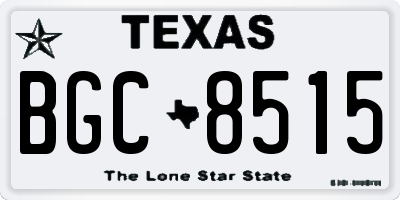 TX license plate BGC8515