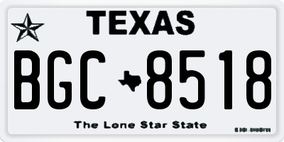 TX license plate BGC8518