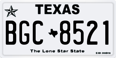TX license plate BGC8521