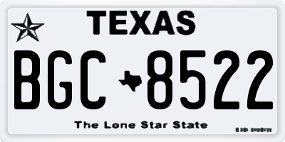 TX license plate BGC8522
