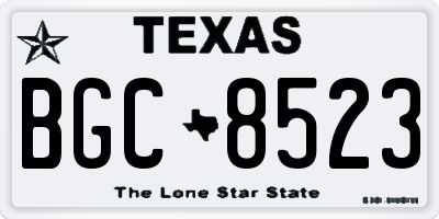 TX license plate BGC8523