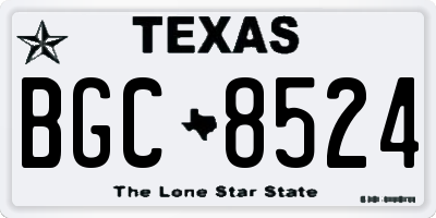 TX license plate BGC8524