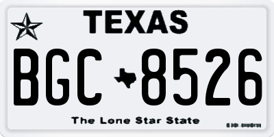 TX license plate BGC8526