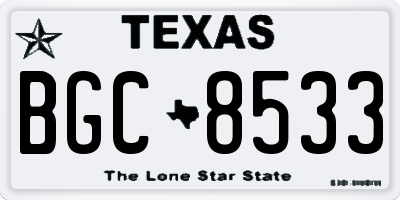TX license plate BGC8533