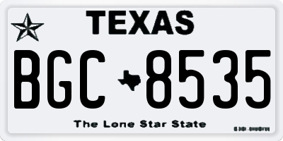 TX license plate BGC8535