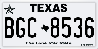 TX license plate BGC8536