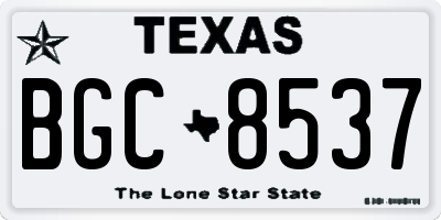 TX license plate BGC8537