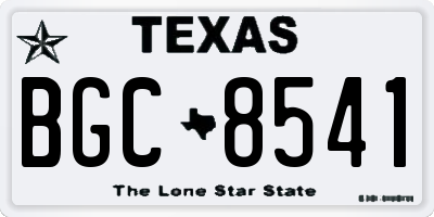 TX license plate BGC8541