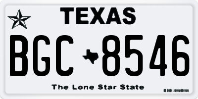 TX license plate BGC8546