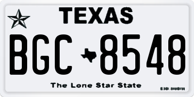 TX license plate BGC8548