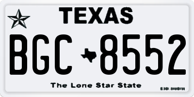 TX license plate BGC8552